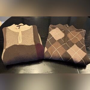 BOGO! Men’s Sweater BUNDLE!  Pull-over and Quarter Zip.  Size Medium.  Like New.